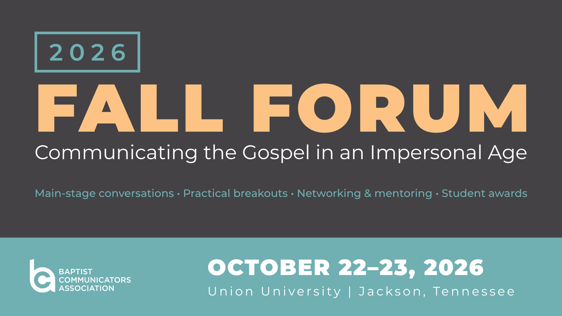 BCA Fall Forum - October 22-23, 2026